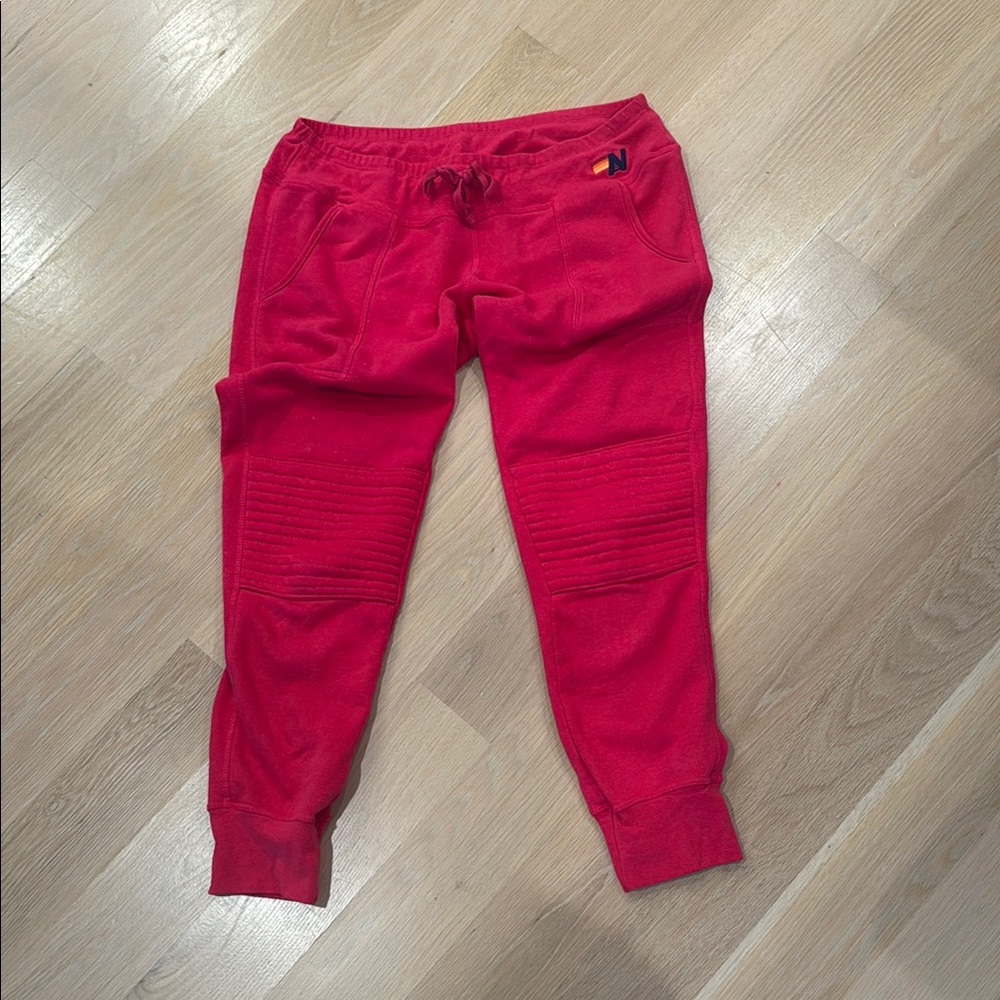 Pink aviator nation jogger sweatpants women’s L large